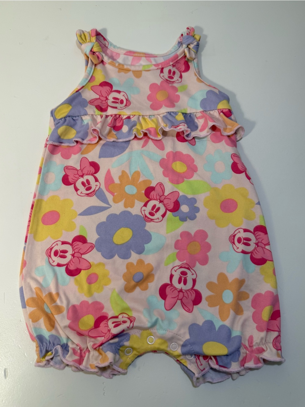Disney Baby Minnie Mouse 3–6M Floral Ruffle Romper